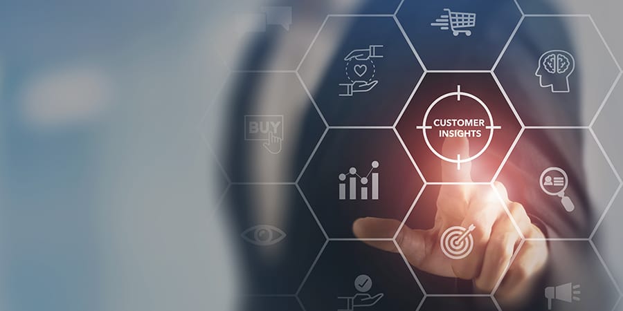 Customer insight marketing concept. Deep understanding of customers, their behaviors, preferences and needs. Using customer insight to build strong customer relationship and increase customer loyalty