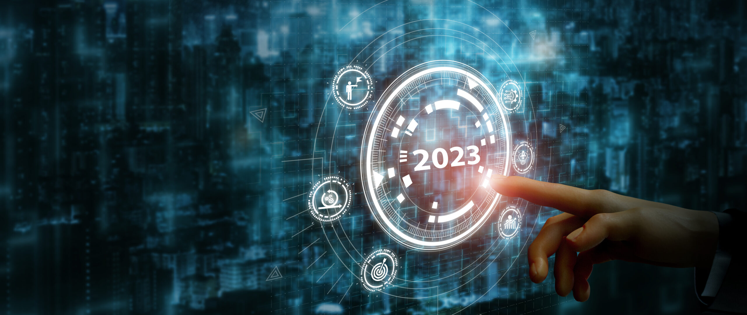 finger touching 2023 technology