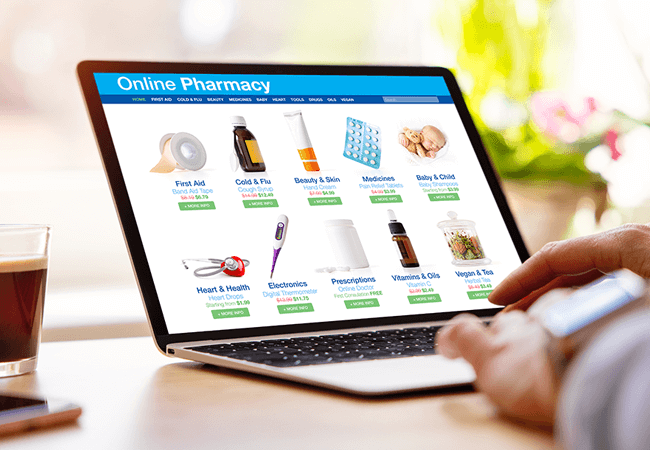 pharmacy page ecommerce tab
