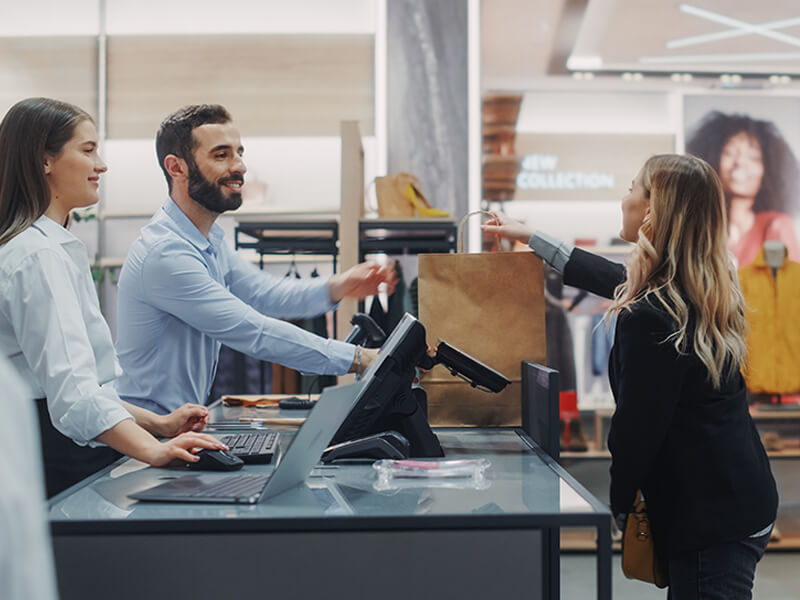 Clothing Store Checkout Cashier Counter