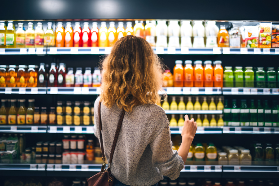woman shopping at a grocery store
