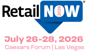 RetailNOW 2026 logo with event dates July 26-28, 2026 at Caesars Forum in Las Vegas.
